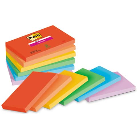 Foglietti Post-it® Super Sticky Playful conf. 6 blocchetti da 90 ff 76x127 mm - 655-6SS-PLAY